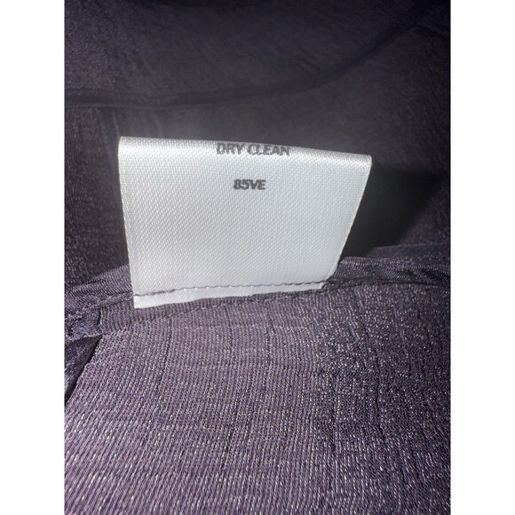 Eileen Fisher Textured Rayon & Silk Purple Blazer Size L Blouse With Pockets - Picture 7 of 13